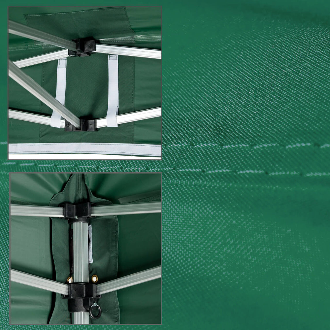 Faltpavillon 3x6 m - STORM Faltzelt – 45 mm Sechskant-Aluminium STORM45 Serie / 230g/m²-Teilbedruckung Oxford-Polyester / Grün