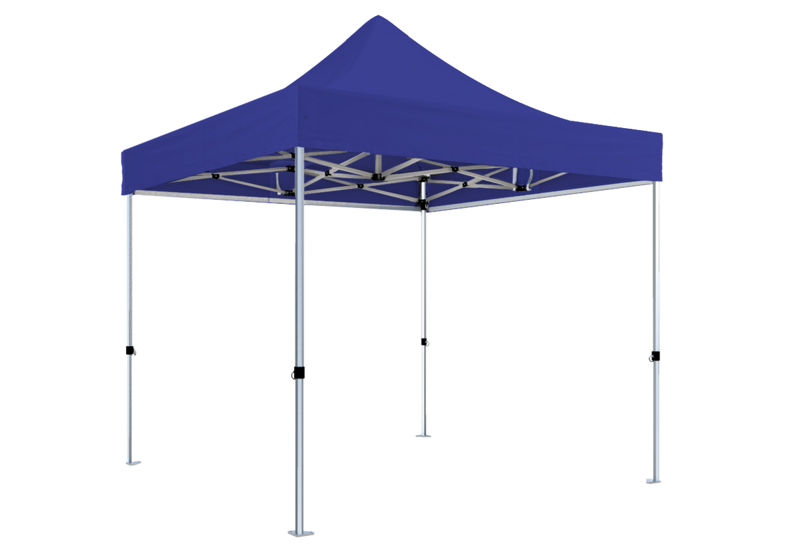 Faltpavillon 3x3 m – STORM Faltzelt – 45 mm Sechskant-Aluminium STORM45 Serie / 320g/m² Oxford-Polyester / Königsblau – 1