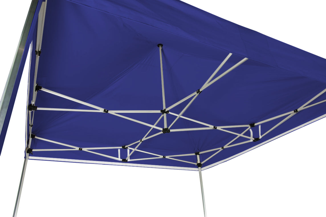 Faltpavillon 3x3 m – STORM Faltzelt – 45 mm Sechskant-Aluminium STORM45 Serie / 230g/m²-Teilbedruckung Oxford-Polyester / Königsblau