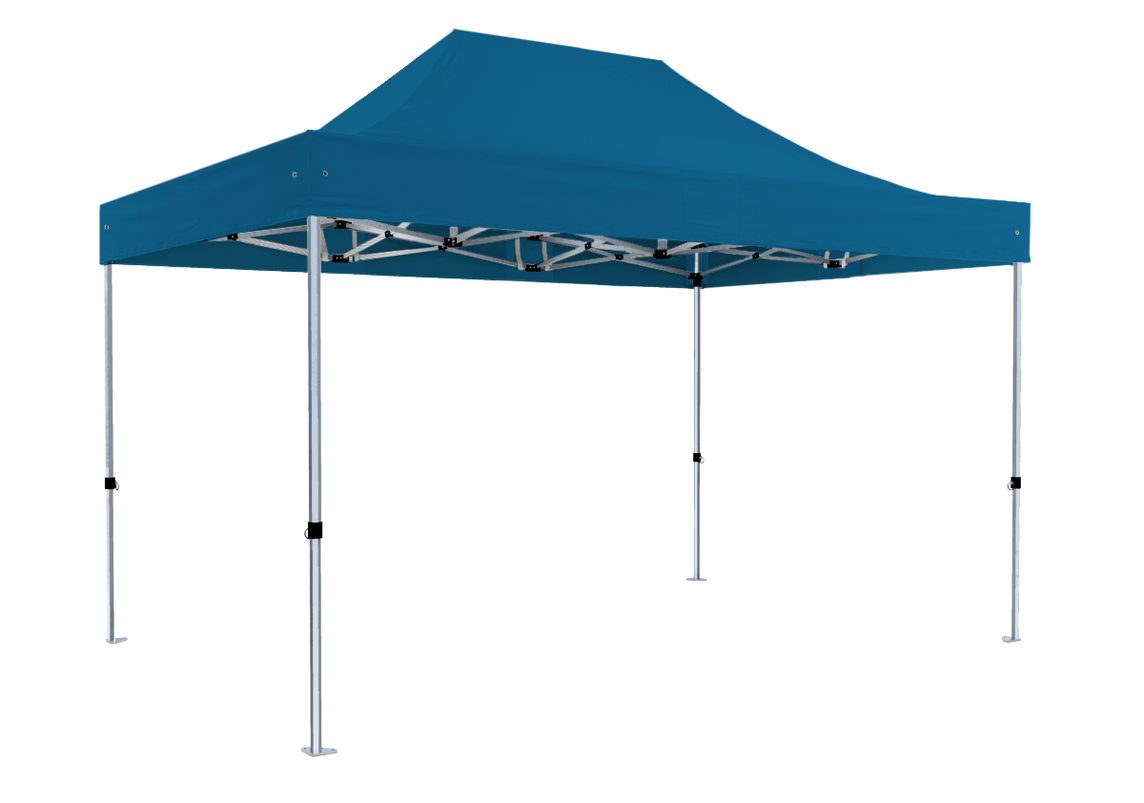 Faltpavillon 3x4,5 m - STORM Faltzelt – 45 mm Sechskant-Aluminium STORM45 Serie / 320g/m² Oxford-Polyester / Himmelblau – 1