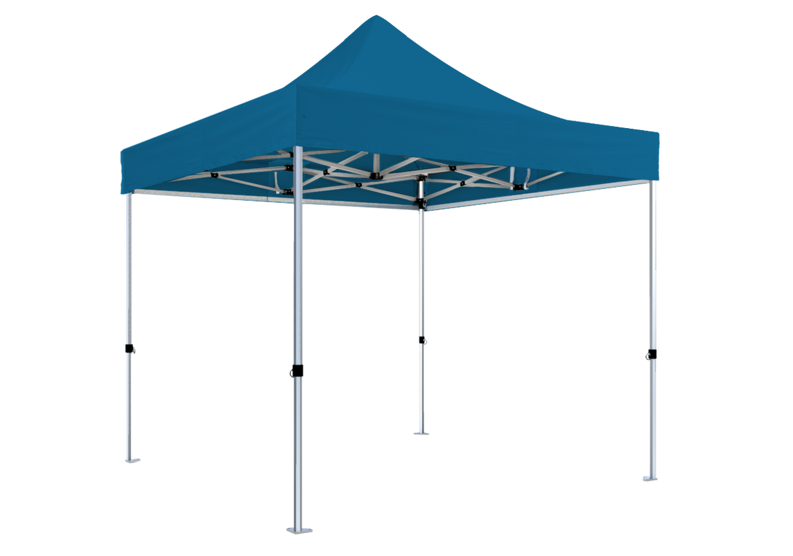 Faltpavillon 3x3 m – STORM Faltzelt – 45 mm Sechskant-Aluminium STORM45 Serie / 320g/m² Oxford-Polyester / Himmelblau – 1