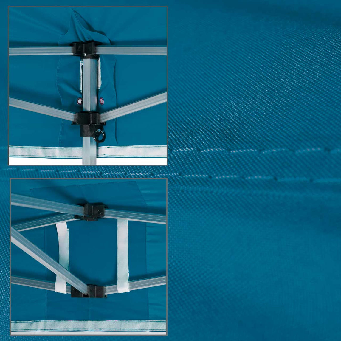 Faltpavillon 3x3 m – STORM Faltzelt – 45 mm Sechskant-Aluminium STORM45 Serie / 320g/m² Oxford-Polyester / Himmelblau