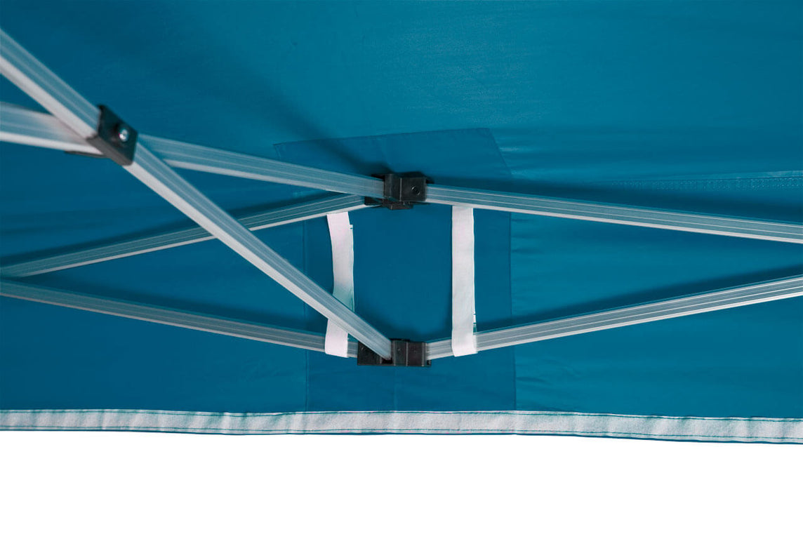 Faltpavillon 3x3 m – STORM Faltzelt – 45 mm Sechskant-Aluminium STORM45 Serie / 320g/m² Oxford-Polyester / Himmelblau