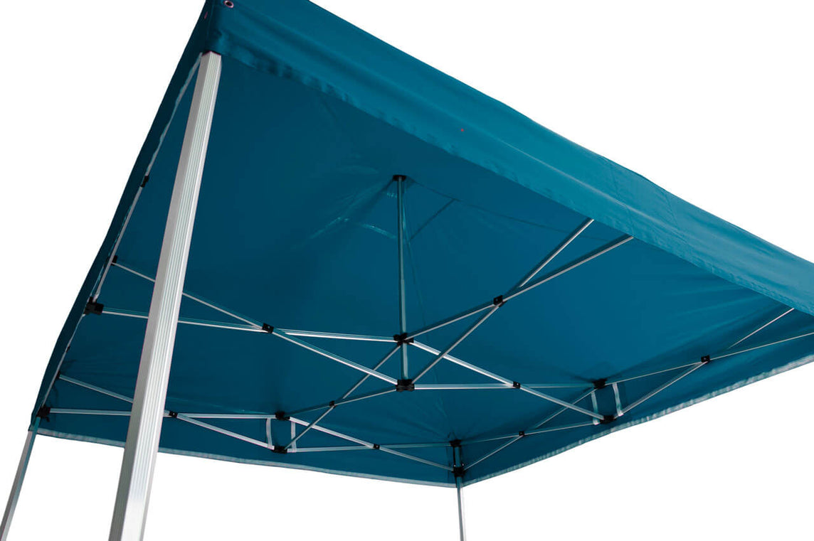 Faltpavillon 3x3 m – STORM Faltzelt – 45 mm Sechskant-Aluminium STORM45 Serie / 320g/m² Oxford-Polyester / Himmelblau