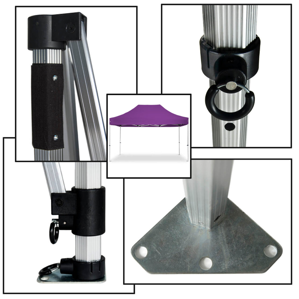 Faltpavillon 3x4,5 m - STORM Faltzelt – 45 mm Sechskant-Aluminium STORM45 Serie / 230g/m²-Vollbedruckung Oxford-Polyester / Lila