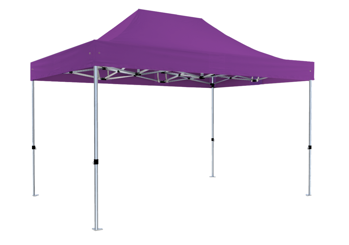 Faltpavillon 3x4,5 m - STORM Faltzelt – 45 mm Sechskant-Aluminium STORM45 Serie / 320g/m² Oxford-Polyester / Lila – 1
