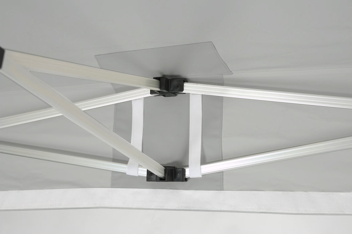 Faltpavillon 3x4,5 m - STORM Faltzelt – 45 mm Sechskant-Aluminium STORM45 Serie / 230g/m²-Teilbedruckung Oxford-Polyester / Grau