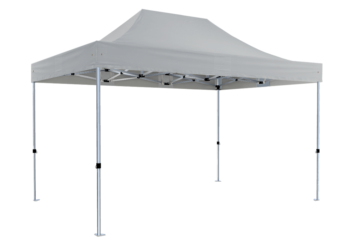 Faltpavillon 3x4,5 m - STORM Faltzelt – 45 mm Sechskant-Aluminium STORM45 Serie / 320g/m² Oxford-Polyester / Grau – 1