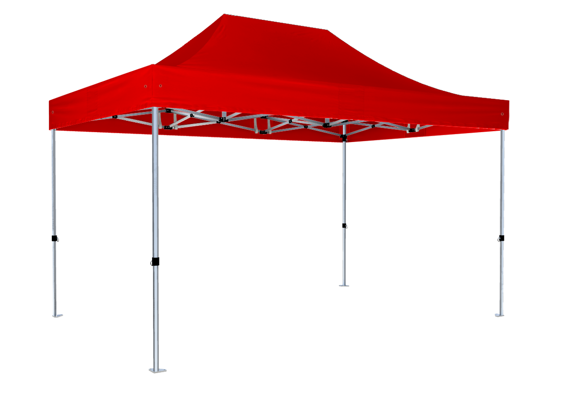 Faltpavillon 2x3 m – STORM Faltzelt – 45 mm Sechskant-Aluminium STORM45 Serie / 320g/m² Oxford-Polyester / Rot – 1