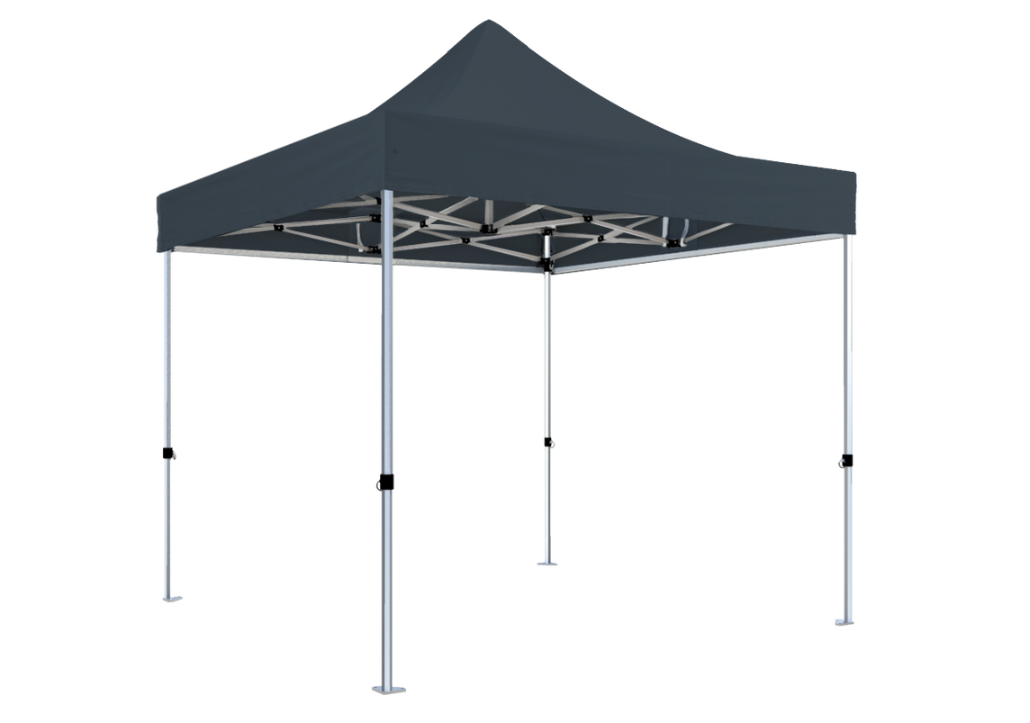 Faltpavillon 3x3 m – STORM Faltzelt – 45 mm Sechskant-Aluminium STORM45 Serie / 320g/m² Oxford-Polyester / Anthrazit – 1