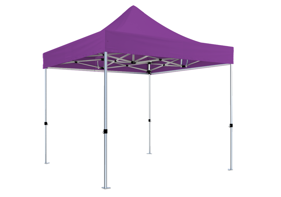 Faltpavillon 3x3 m – STORM Faltzelt – 45 mm Sechskant-Aluminium STORM45 Serie / 320g/m² Oxford-Polyester / Lila – 1