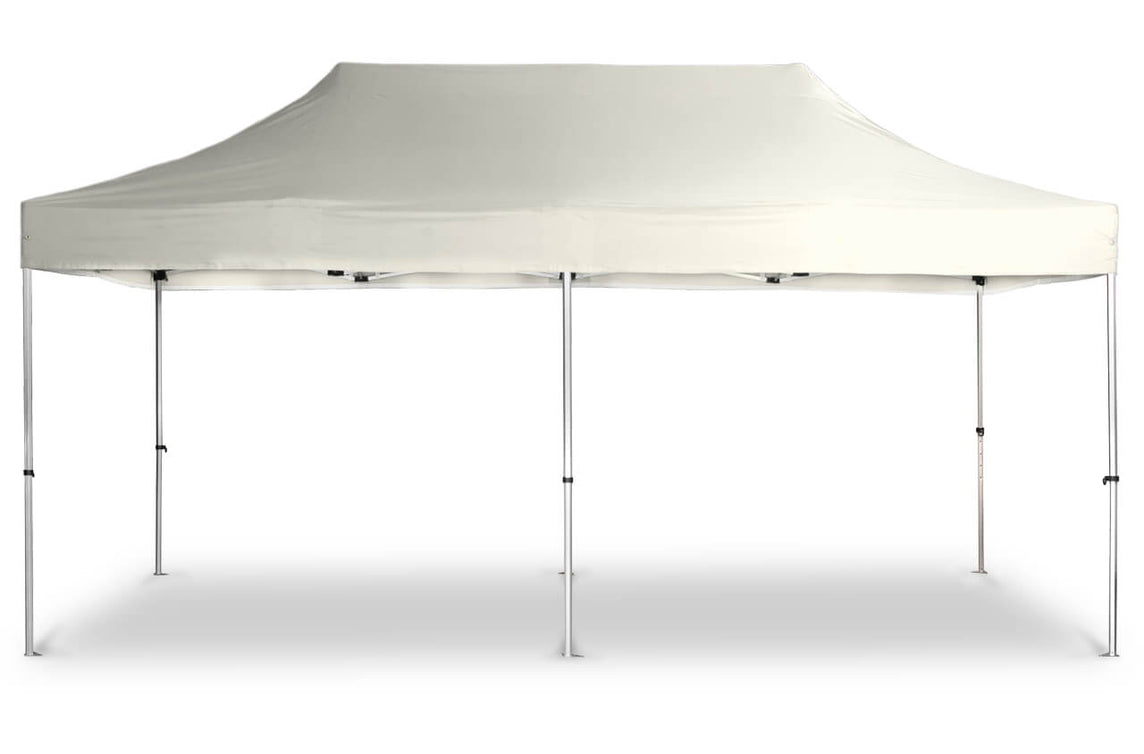 Faltpavillon 3x6 m - STORM Faltzelt – 45 mm Sechskant-Aluminium STORM45 Serie / 230g/m²-Vollbedruckung Oxford-Polyester / Beige