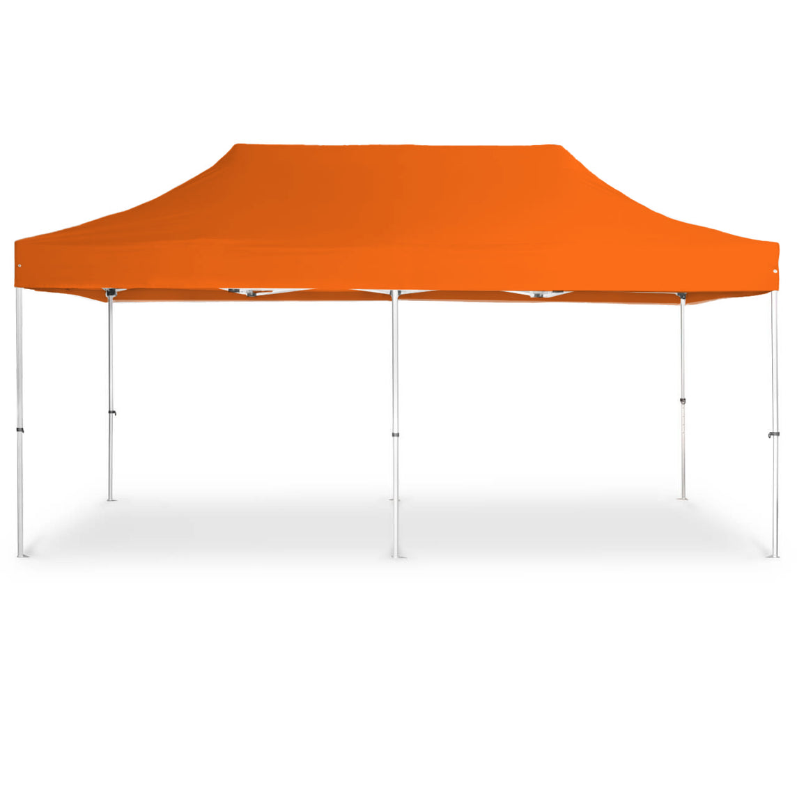 Faltpavillon 3x6 m - STORM Faltzelt – 45 mm Sechskant-Aluminium STORM45 Serie / 350g/m²-Vollbedruckung Oxford-Polyester, B1 schwer entflammbar nach DIN 4102-1 / Orange