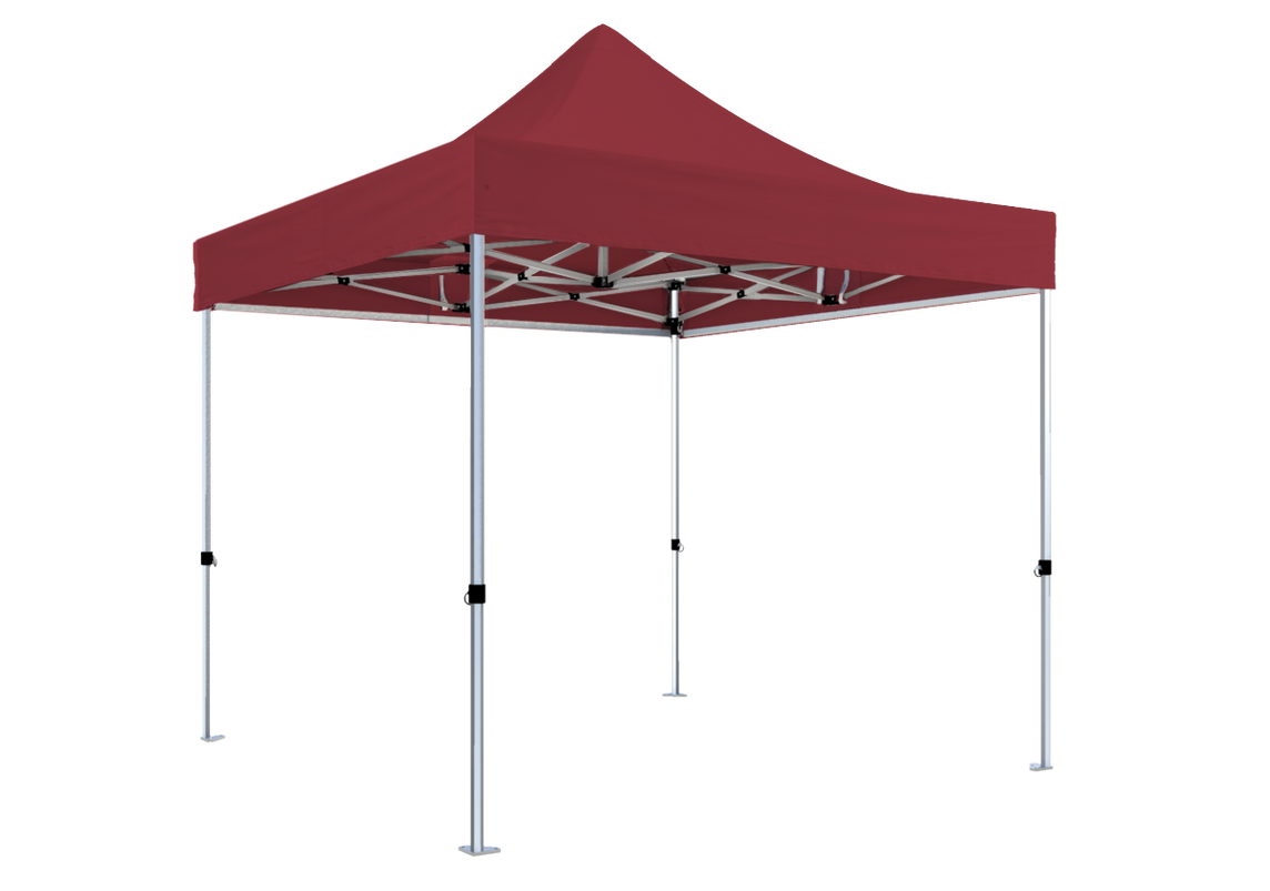 Faltpavillon 3x3 m – STORM Faltzelt – 45 mm Sechskant-Aluminium STORM45 Serie / 320g/m² Oxford-Polyester / Burgund – 1