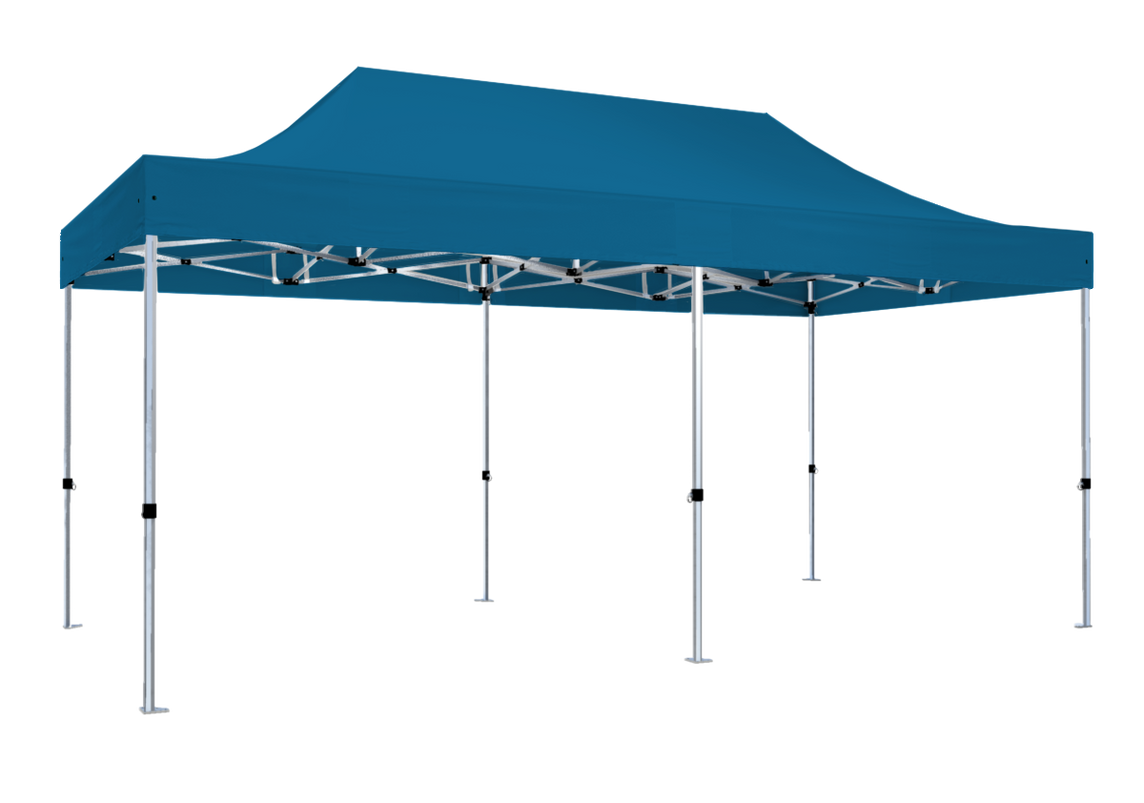 Faltpavillon 3x6 m - STORM Faltzelt – 45 mm Sechskant-Aluminium STORM45 Serie / 320g/m² Oxford-Polyester / Himmelblau – 1