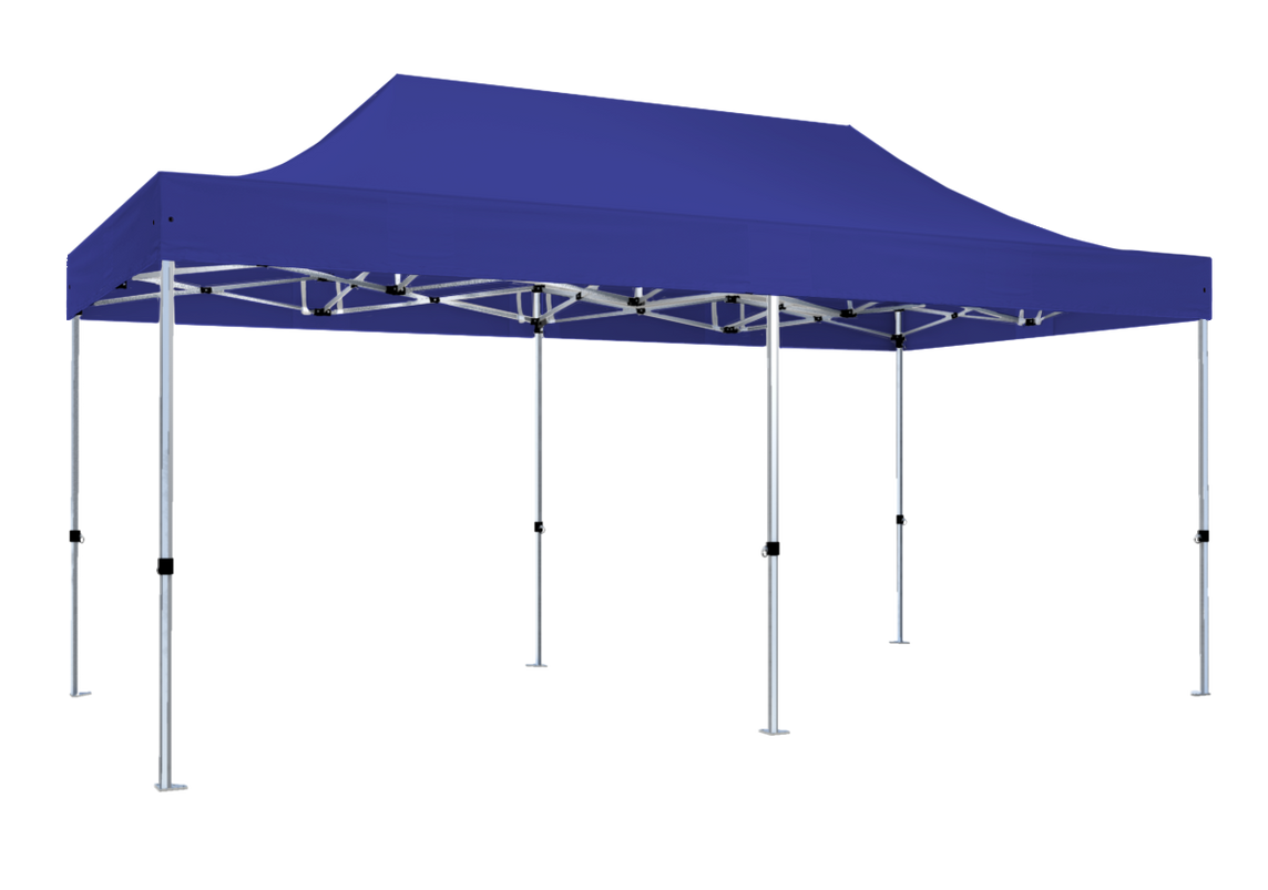Faltpavillon 3x6 m - STORM Faltzelt – 45 mm Sechskant-Aluminium STORM45 Serie / 320g/m² Oxford-Polyester / Königsblau – 1