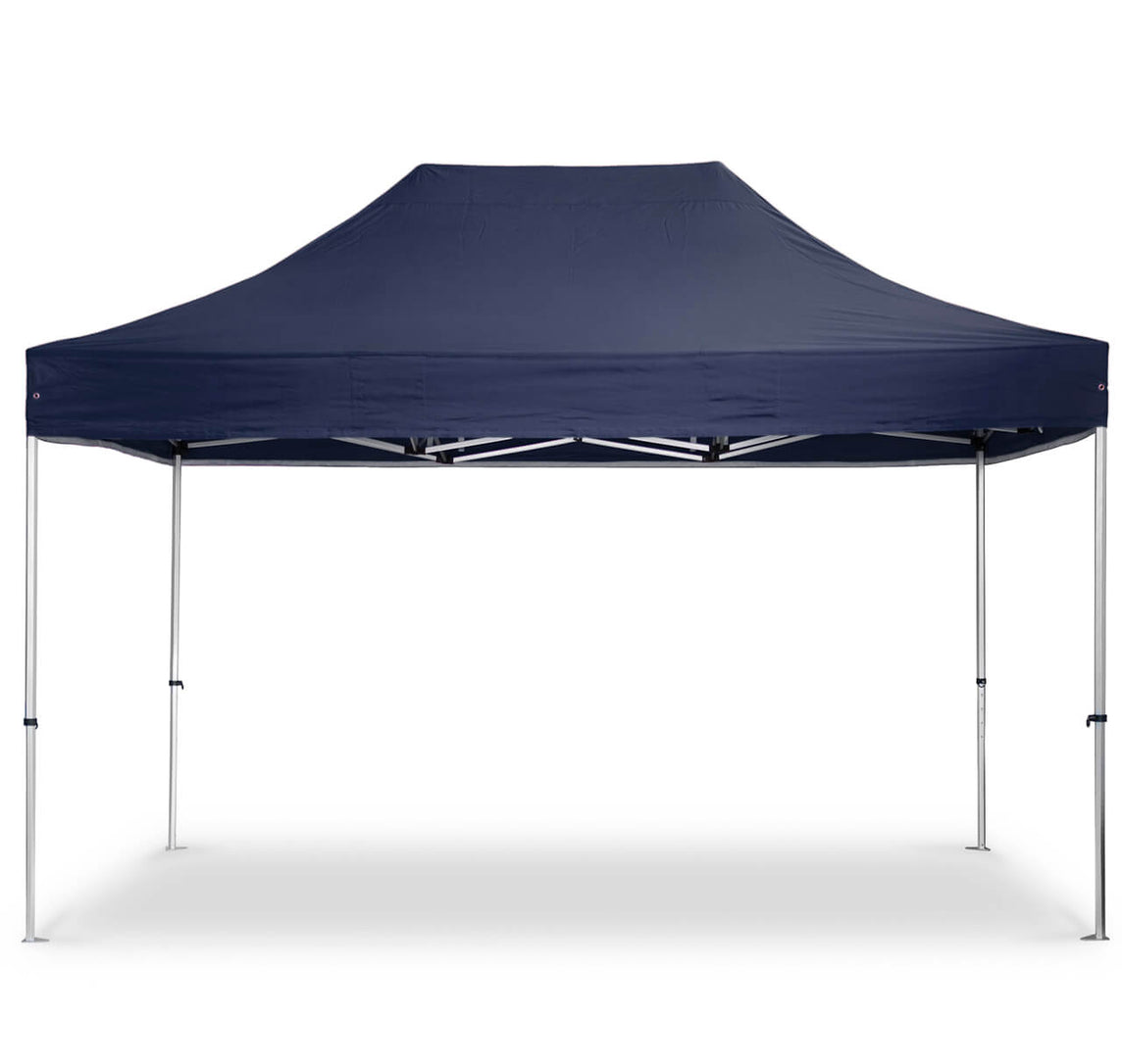 Faltpavillon 3x4,5 m - STORM Faltzelt – 45 mm Sechskant-Aluminium STORM45 Serie / 230g/m²-Vollbedruckung Oxford-Polyester / Navyblau