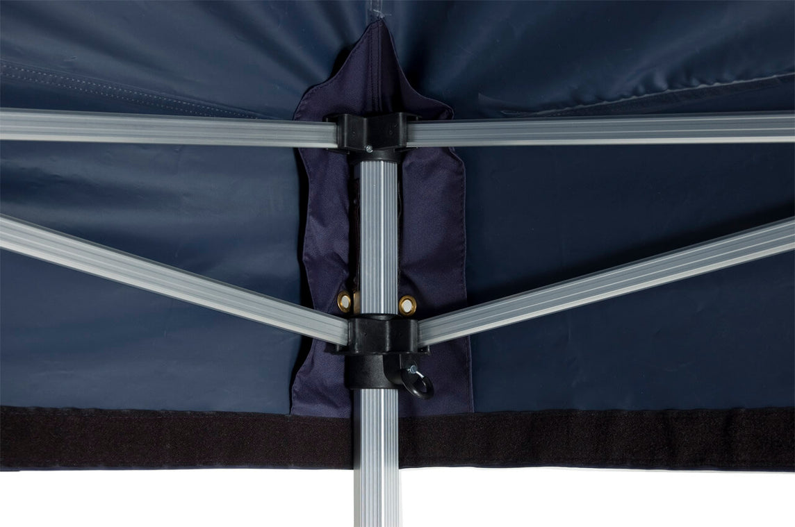 Faltpavillon 3x4,5 m - STORM Faltzelt – 45 mm Sechskant-Aluminium STORM45 Serie / 230g/m²-Vollbedruckung Oxford-Polyester / Navyblau