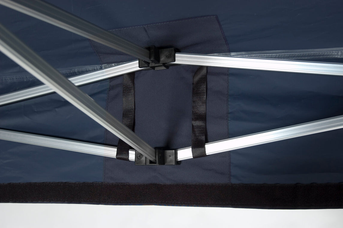 Faltpavillon 3x4,5 m - STORM Faltzelt – 45 mm Sechskant-Aluminium STORM45 Serie / 230g/m²-Vollbedruckung Oxford-Polyester / Navyblau