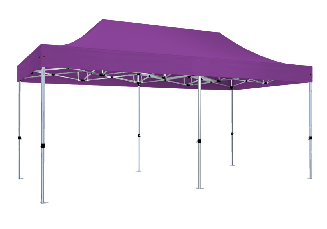 Faltpavillon 3x6 m - STORM Faltzelt – 45 mm Sechskant-Aluminium STORM45 Serie / 320g/m² Oxford-Polyester / Lila – 1