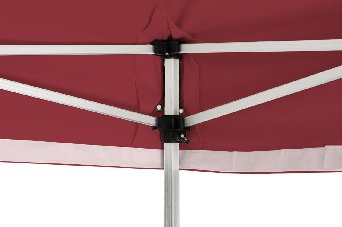 Faltpavillon 3x6 m - STORM Faltzelt – 45 mm Sechskant-Aluminium STORM45 Serie / 230g/m²-Teilbedruckung Oxford-Polyester / Burgund