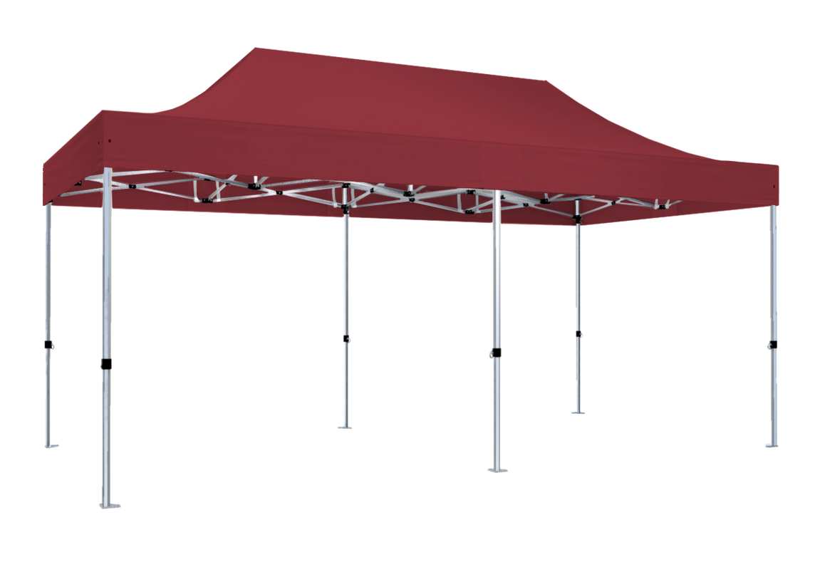 Faltpavillon 3x6 m - STORM Faltzelt – 45 mm Sechskant-Aluminium STORM45 Serie / 320g/m² Oxford-Polyester / Burgund – 1