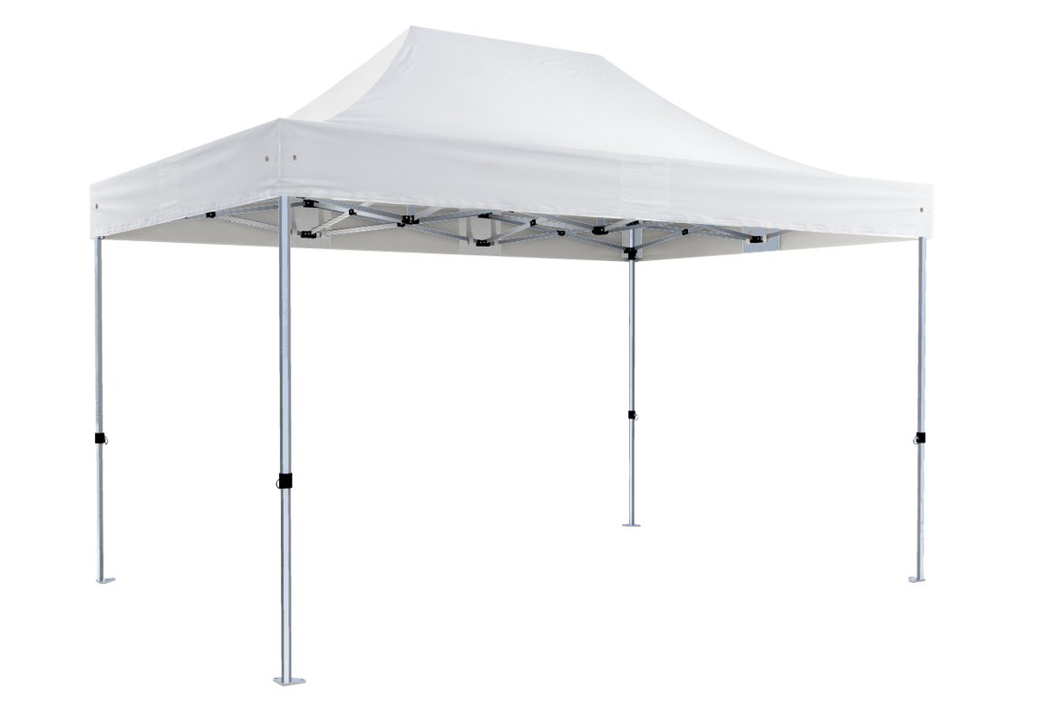 Faltpavillon 3x4,5 m - STORM Faltzelt – 45 mm Sechskant-Aluminium STORM45 Serie / 320g/m² Oxford-Polyester / Weiß – 1