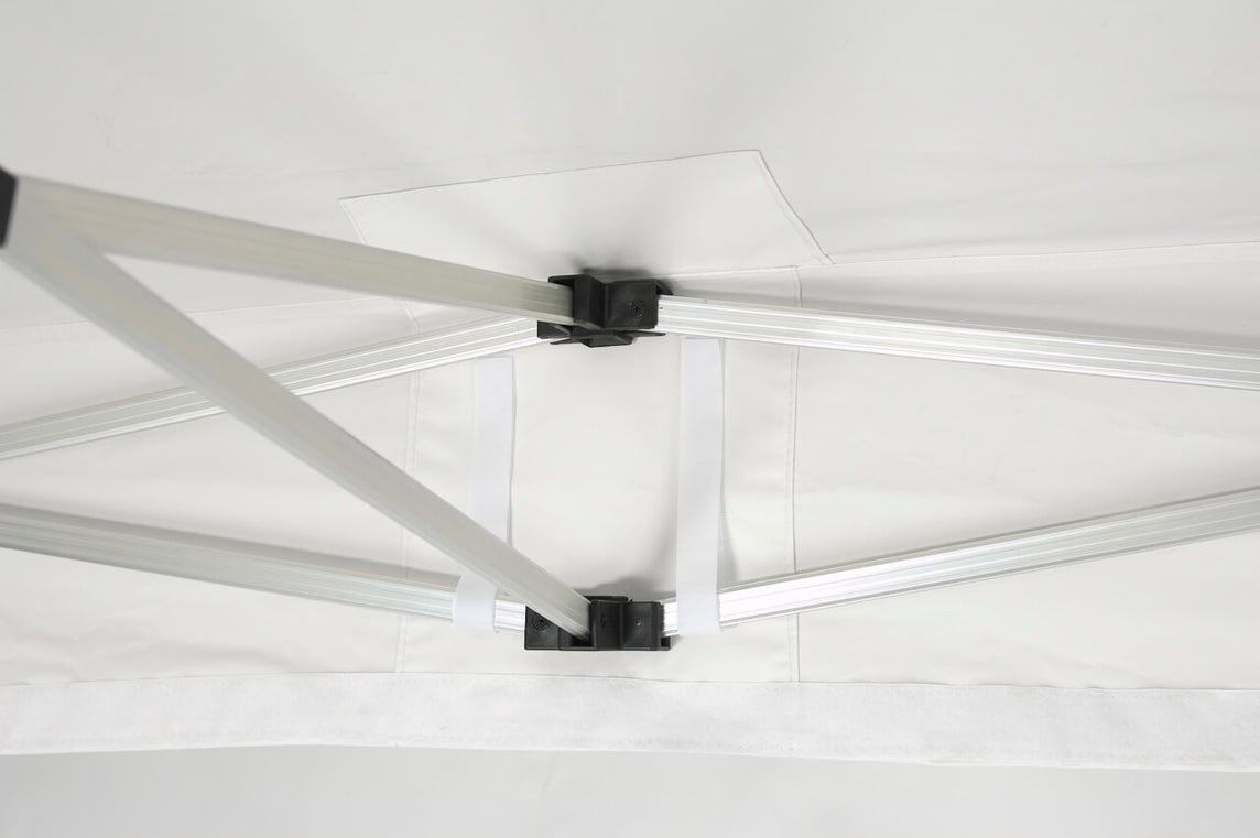 Faltpavillon 3x6 m - STORM Faltzelt – 45 mm Sechskant-Aluminium STORM45 Serie / 230g/m²-Vollbedruckung Oxford-Polyester / Weiß