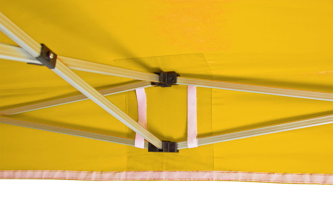 Faltpavillon 3x3 m – STORM Faltzelt – 45 mm Sechskant-Aluminium STORM45 Serie / 320g/m² Oxford-Polyester / Gelb