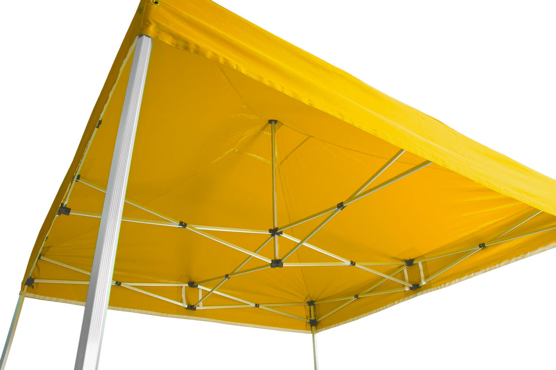 Faltpavillon 3x3 m – STORM Faltzelt – 45 mm Sechskant-Aluminium STORM45 Serie / 320g/m² Oxford-Polyester / Gelb