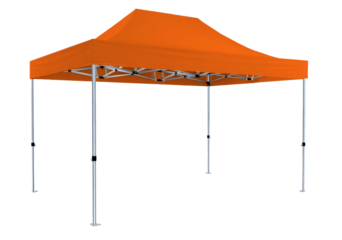 Faltpavillon 3x4,5 m - STORM Faltzelt – 45 mm Sechskant-Aluminium STORM45 Serie / 320g/m² Oxford-Polyester / Orange – 1