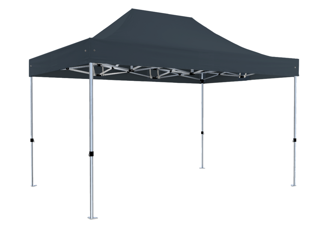 Faltpavillon 3x4,5 m - STORM Faltzelt – 45 mm Sechskant-Aluminium STORM45 Serie / 320g/m² Oxford-Polyester / Anthrazit – 1