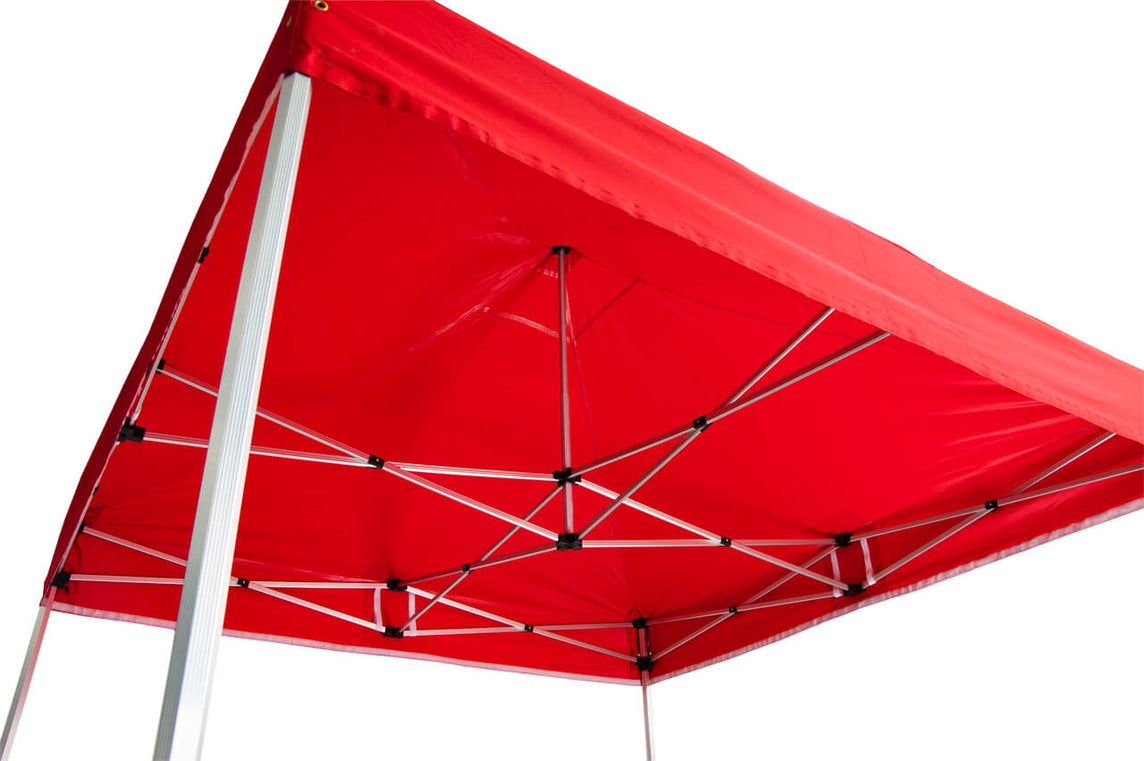 Faltpavillon 3x3 m – STORM Faltzelt – 45 mm Sechskant-Aluminium STORM45 Serie / 320g/m² Oxford-Polyester / Rot