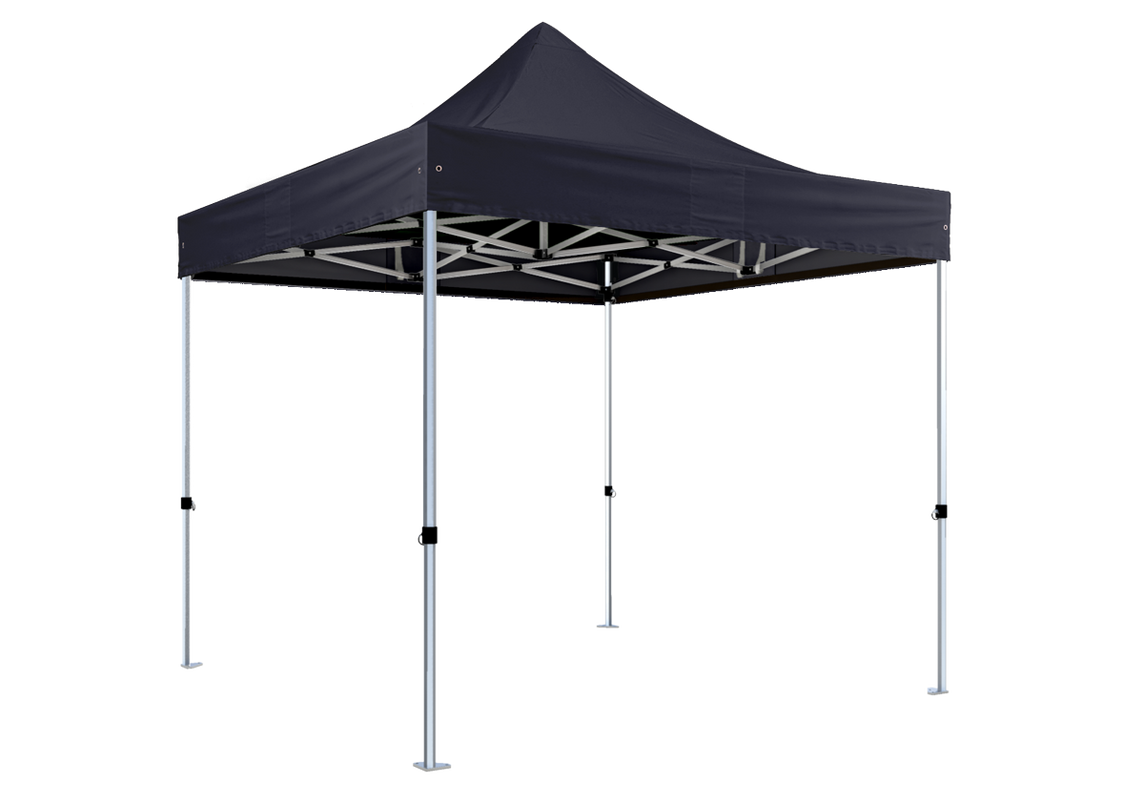 Faltpavillon 2x2 m – STORM Faltzelt – 45 mm Sechskant-Aluminium STORM45 Serie / 320g/m² Oxford-Polyester / Navyblau – 1