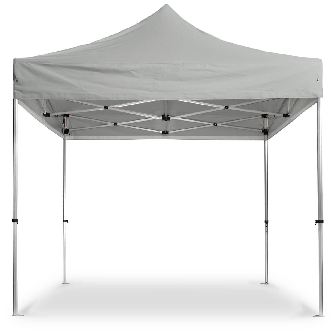 Faltpavillon 3x3 m – STORM Faltzelt – 45 mm Sechskant-Aluminium STORM45 Serie / 230g/m²-Vollbedruckung Oxford-Polyester / Grau