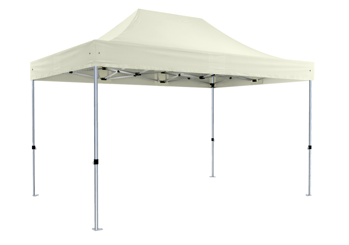 Faltpavillon 3x4,5 m - STORM Faltzelt – 45 mm Sechskant-Aluminium STORM45 Serie / 320g/m² Oxford-Polyester / Beige – 1