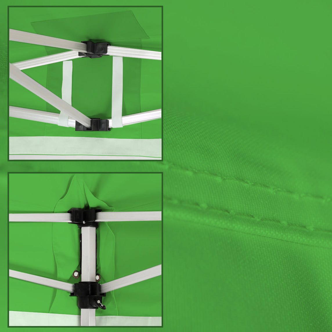 Faltpavillon 3x4,5 m - STORM Faltzelt – 45 mm Sechskant-Aluminium STORM45 Serie / 320g/m² Oxford-Polyester / Lime
