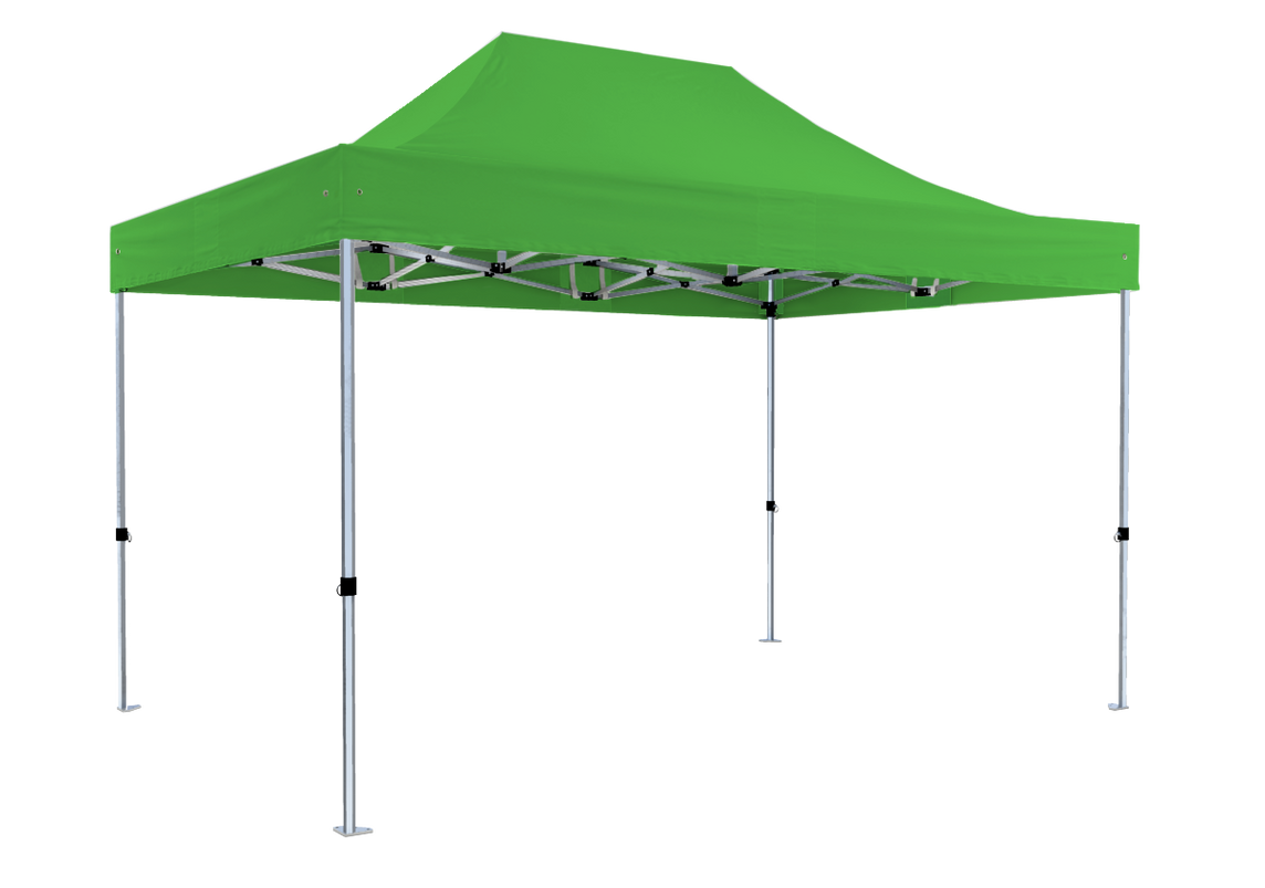 Faltpavillon 3x4,5 m - STORM Faltzelt – 45 mm Sechskant-Aluminium STORM45 Serie / 320g/m² Oxford-Polyester / Lime – 1