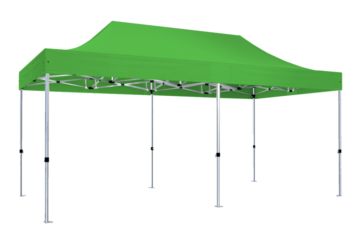 Faltpavillon 3x6 m - STORM Faltzelt – 45 mm Sechskant-Aluminium STORM45 Serie / 320g/m² Oxford-Polyester / Lime – 1