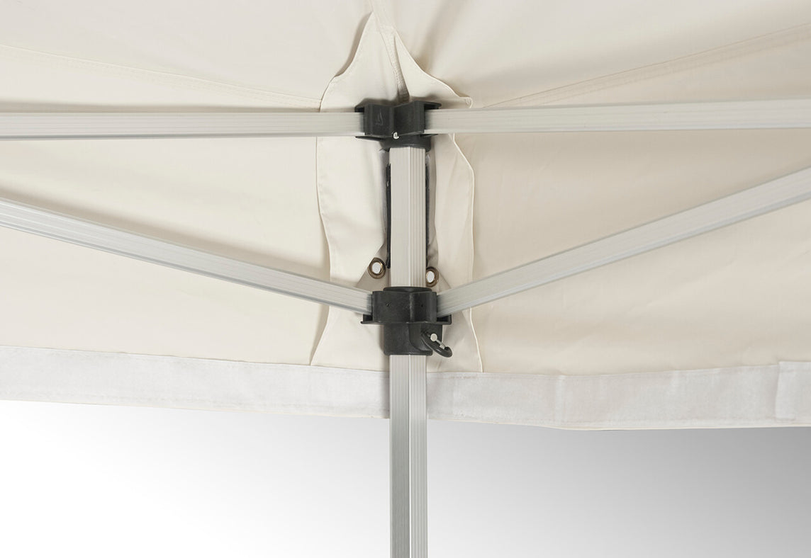 Faltpavillon 2x3 m – STORM Faltzelt – 45 mm Sechskant-Aluminium STORM45 Serie / 230g/m²-Teilbedruckung Oxford-Polyester / Beige