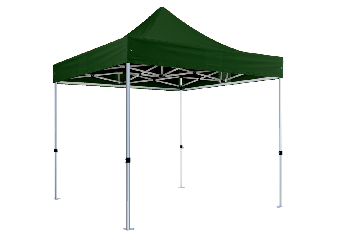 Faltpavillon 3x3 m – STORM Faltzelt – 45 mm Sechskant-Aluminium STORM45 Serie / 320g/m² Oxford-Polyester / Grün – 1