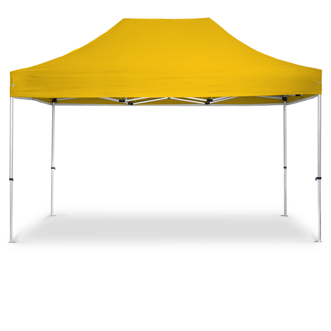Faltpavillon 3x4,5 m - STORM Faltzelt – 45 mm Sechskant-Aluminium STORM45 Serie / 350g/m²-Vollbedruckung Oxford-Polyester, B1 schwer entflammbar nach DIN 4102-1 / Gelb