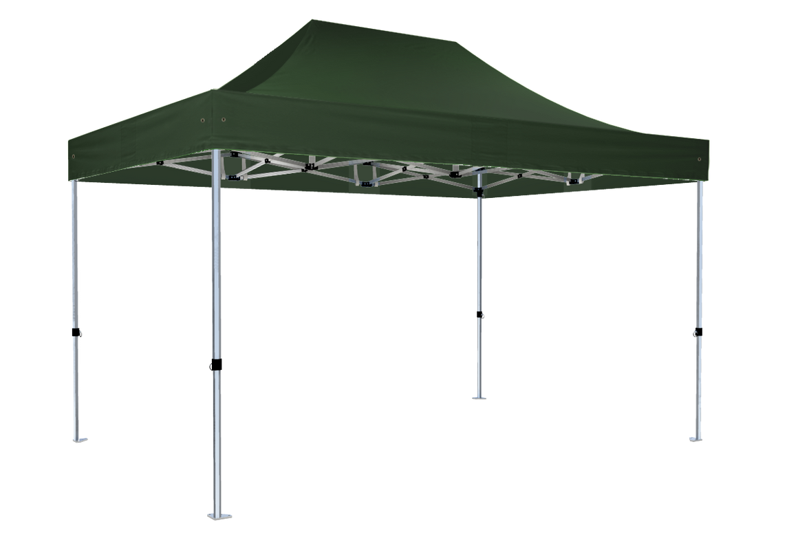 Faltpavillon 2x3 m – STORM Faltzelt – 45 mm Sechskant-Aluminium STORM45 Serie / 320g/m² Oxford-Polyester / Grün – 1