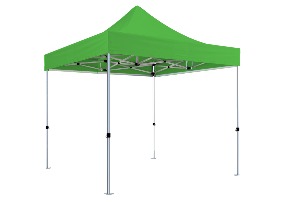 Faltpavillon 3x3 m – STORM Faltzelt – 45 mm Sechskant-Aluminium STORM45 Serie / 320g/m² Oxford-Polyester / Lime – 1
