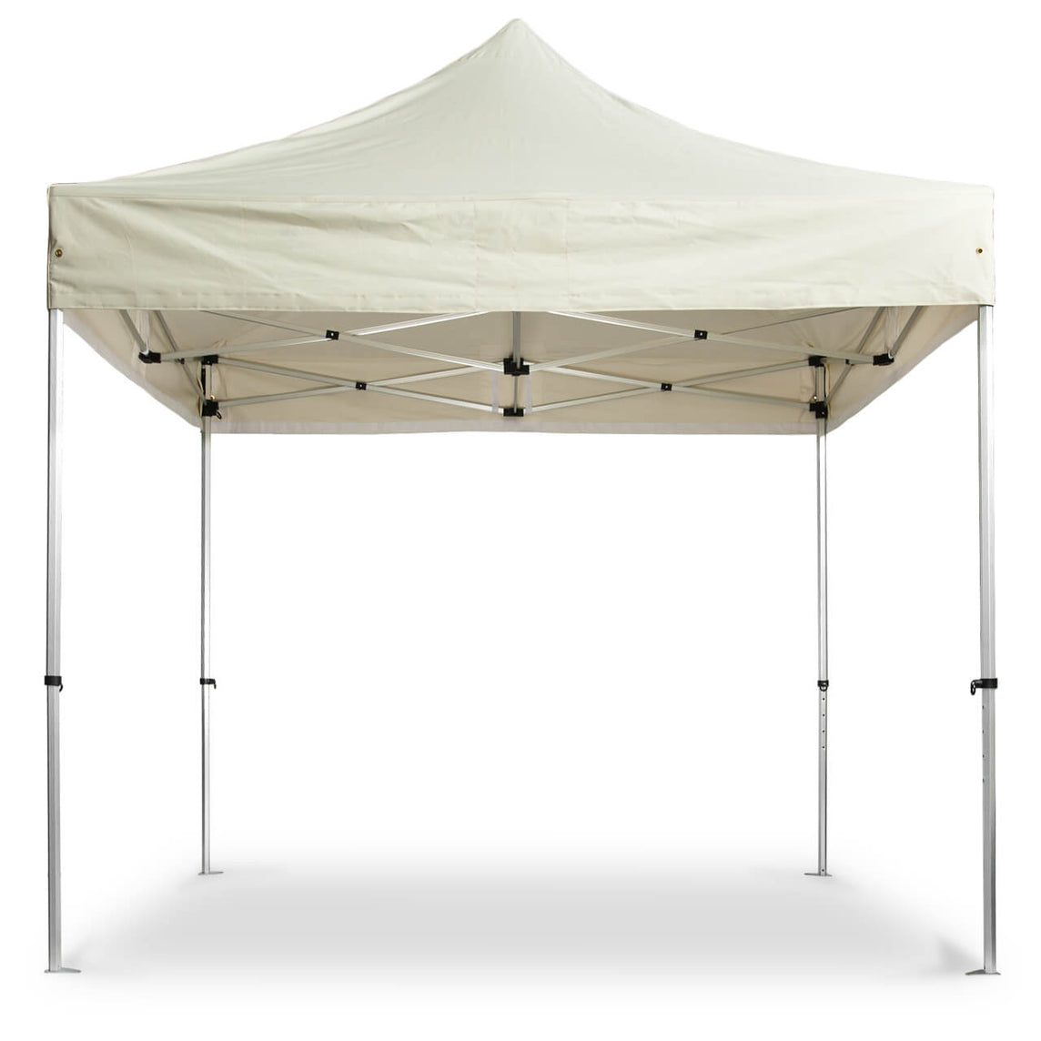 Faltpavillon 2x2 m – STORM Faltzelt – 45 mm Sechskant-Aluminium STORM45 Serie / 230g/m²-Teilbedruckung Oxford-Polyester / Beige
