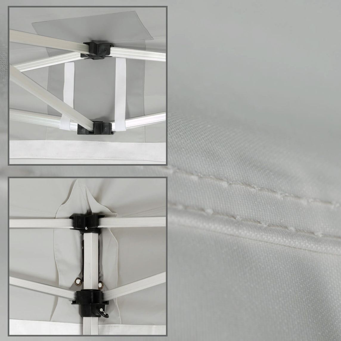 Faltpavillon 3x6 m - STORM Faltzelt – 45 mm Sechskant-Aluminium STORM45 Serie / 320g/m² Oxford-Polyester / Grau