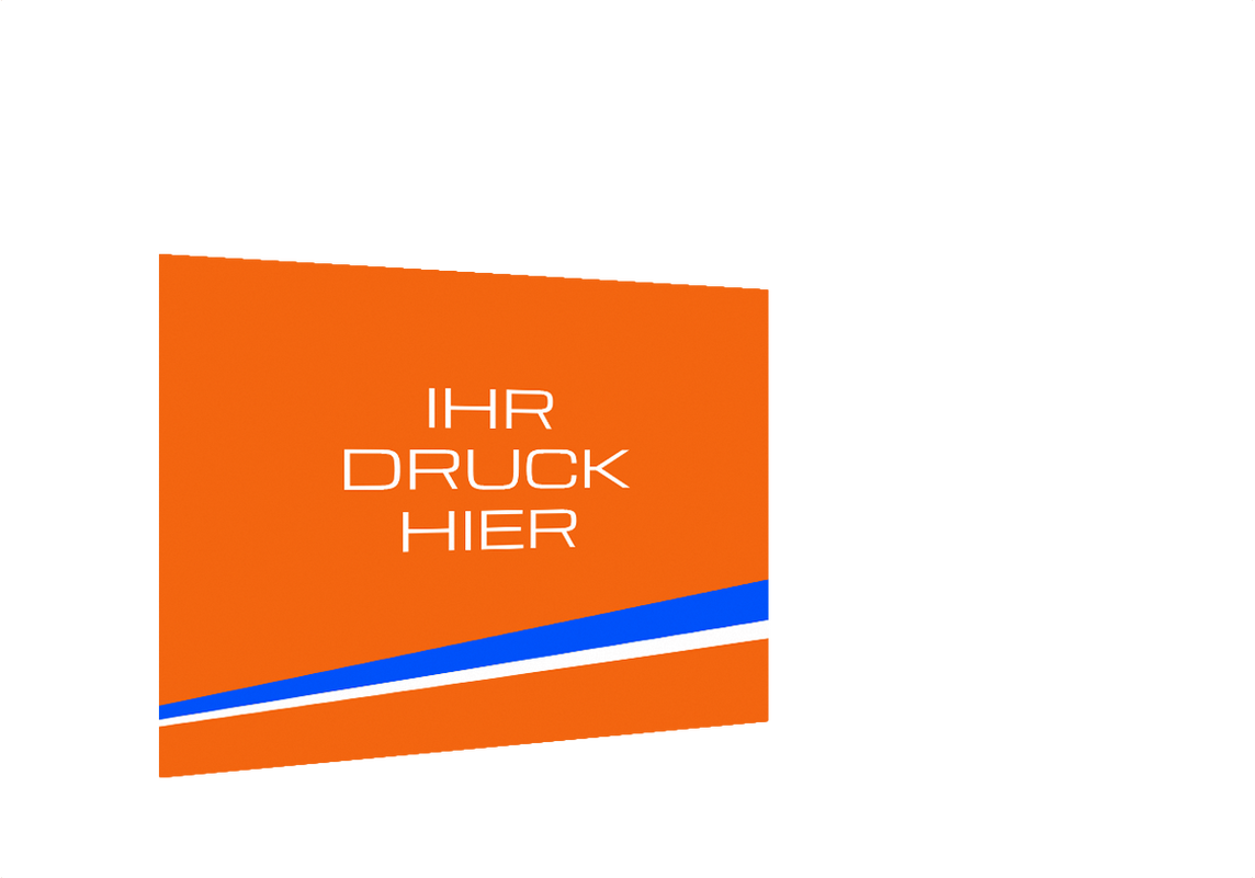 Geschlossene vordere Seitenwand bedruckt und B1-zertifiziert für Stormtent 3x6 m Orange in 320g/m²