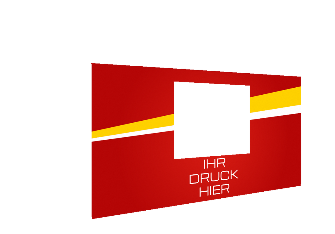 Vordere Seitenwand bedruckt und B1-zertifiziert mit Fenster für Stormtent 2x3 m Rot in 320g/m²