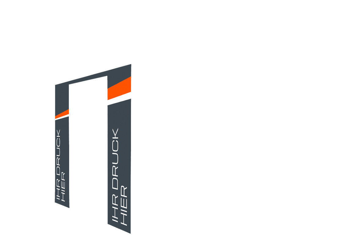 Linke Seitenwand bedruckt und B1-zertifiziert mit Tür für Stormtent 3x3 m Anthrazit in 320g/m²