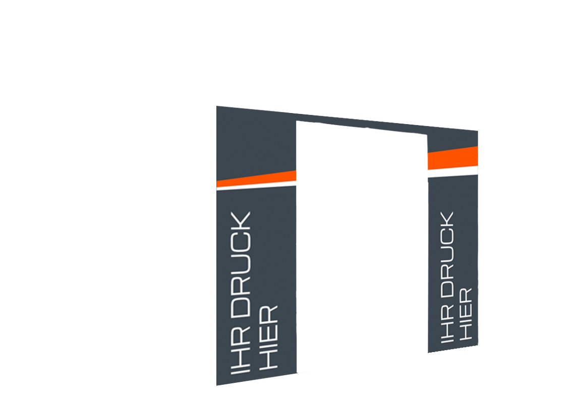 Vordere Seitenwand bedruckt und B1-zertifiziert mit Tür für Stormtent 3x3 m Anthrazit in 320g/m²